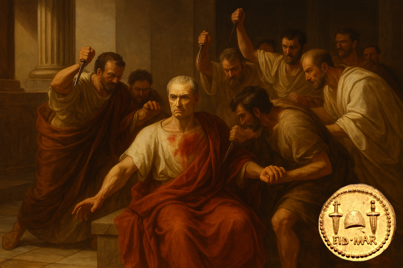 Zrada, krev a zlato - Julius Caesar a krvavý odkaz mince EID MAR
